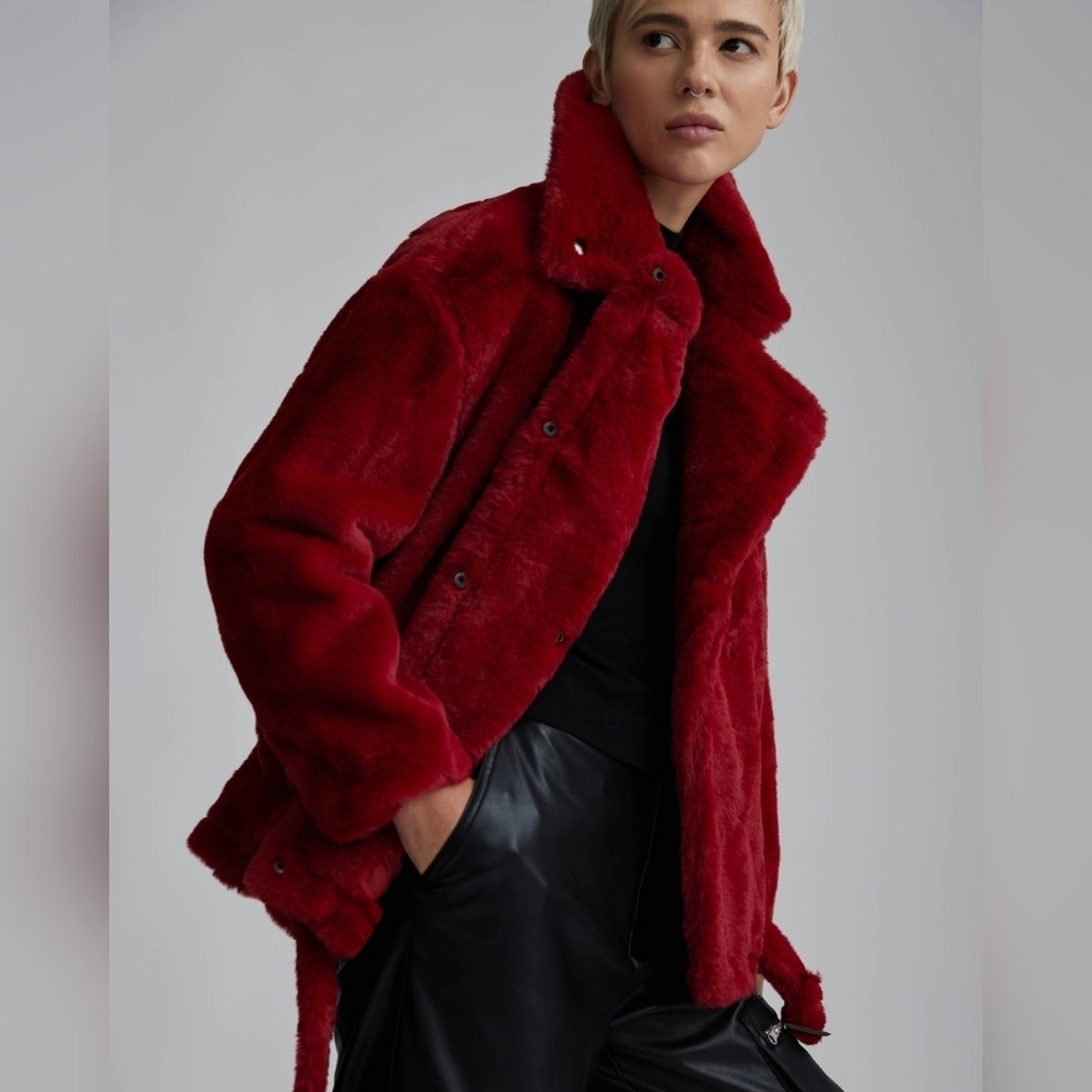Faux fur biker jacket